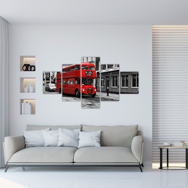 Obraz - Londýn s autobusem (125x70 cm)