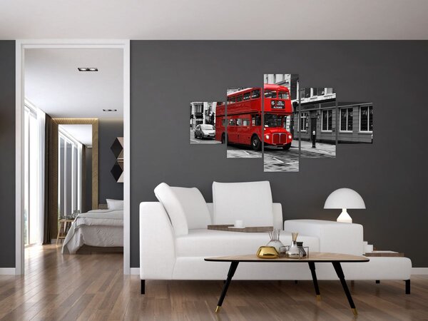 Obraz - Londýn s autobusem (125x70 cm)
