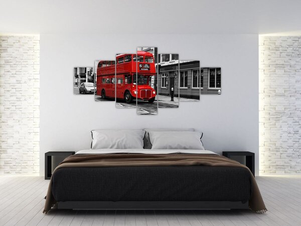 Obraz - Londýn s autobusem (210x100 cm)