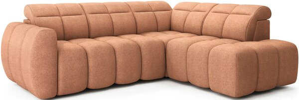 Designová rohová sedačka SAOIRSE - oranžová, pravý roh
