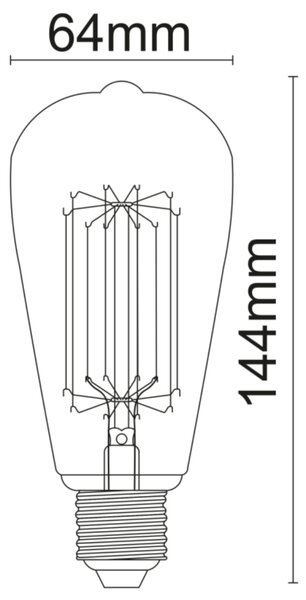 LED žárovka filament 11399 E27, 7W, teplá bílá, čirá
