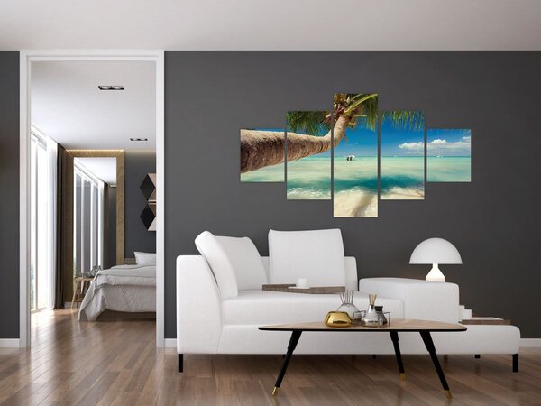 Obraz - Čisté moře s palmou (125x70 cm)