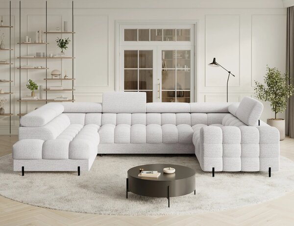 Designová sedací souprava do U KALANI - bílá, levé provedení