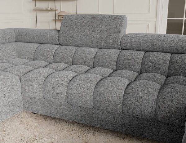 Designová sedací souprava do U KALANI - světle šedá, levé provedení