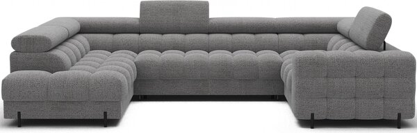 Designová sedací souprava do U KALANI - světle šedá, levé provedení