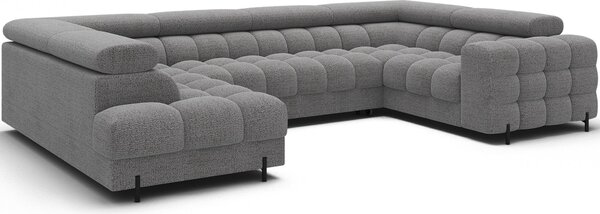 Designová sedací souprava do U KALANI - světle šedá, levé provedení
