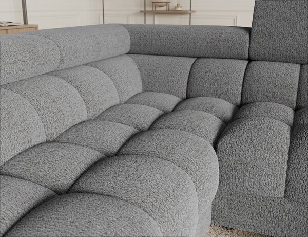 Designová sedací souprava do U KALANI - světle šedá, levé provedení