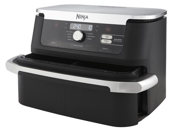 Ninja AF500EU fritovací hrnec Dvojitý 10,4 l Samostatné 2470 W Horkovzdušná fritéza Černá, Nerezová ocel