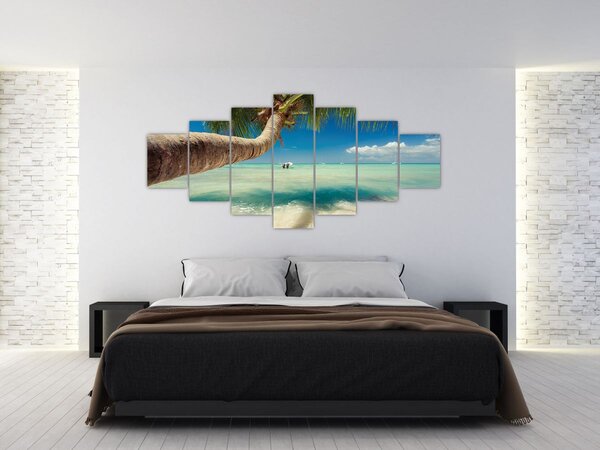 Obraz - Čisté moře s palmou (210x100 cm)