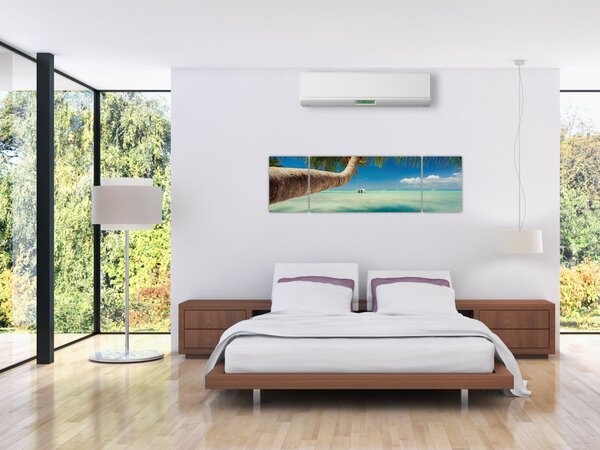 Obraz - Čisté moře s palmou (170x50 cm)