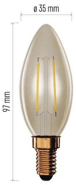 LED žárovka VINTAGE Z53012 E14, 2,5W, teplá bílá