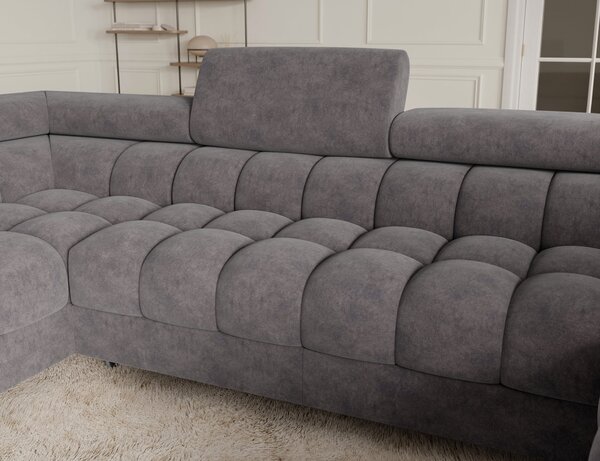 Designová sedací souprava do U KALANI - šedá, levé provedení