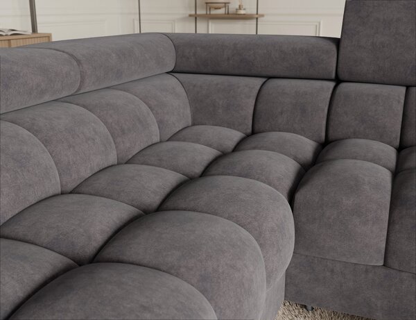 Designová sedací souprava do U KALANI - šedá, levé provedení