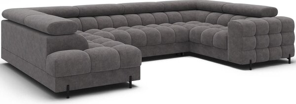 Designová sedací souprava do U KALANI - šedá, levé provedení