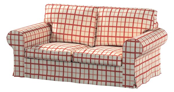 Potah na pohovku IKEA Ektorp 2-místná rozkládací NOVÝ MODEL 2012 barva červená látka vzorované