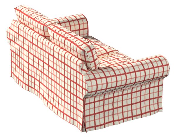 Potah na pohovku IKEA Ektorp 2-místná rozkládací NOVÝ MODEL 2012 barva červená látka vzorované