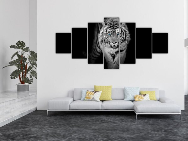 Obraz - Tygr s modrýma očima (210x100 cm)