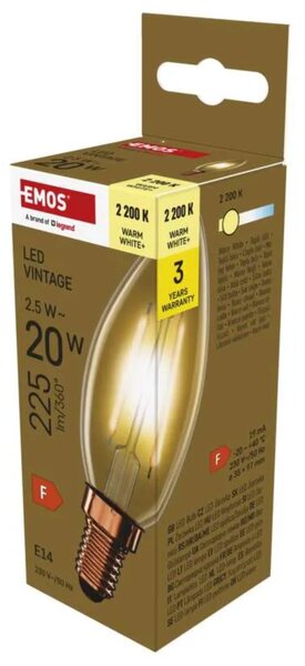 LED žárovka VINTAGE Z53012 E14, 2,5W, teplá bílá