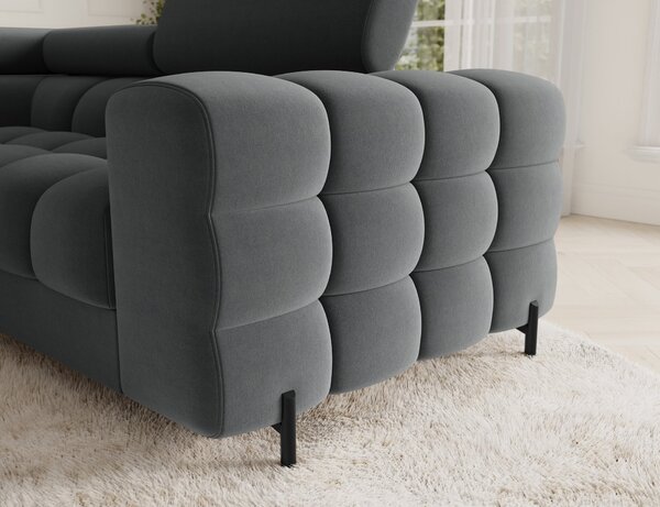 Designová sedací souprava do U KALANI - tmavě šedá, levé provedení