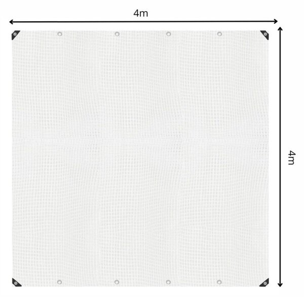 Krycí plachta s oky 4x4 m, 100g PE SPRINGOS GA2181 bílá