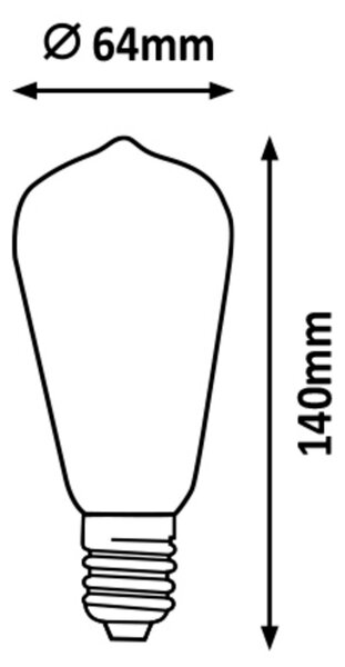 LED žárovka filament 79156 E27, 4W, teplá bílá, jantarová