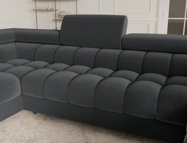 Designová sedací souprava do U KALANI - tmavě šedá, levé provedení