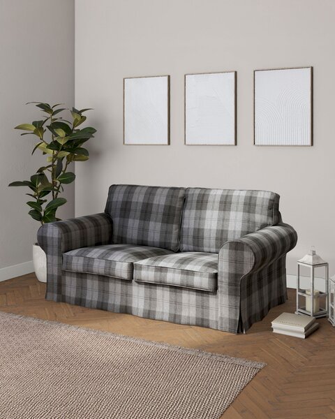 Potah na pohovku IKEA Ektorp 2-místná rozkládací NOVÝ MODEL 2012 barva šedá látka pletený vzor, vzorované
