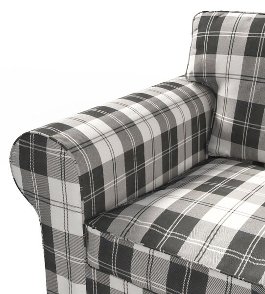 Potah na pohovku IKEA Ektorp 2-místná rozkládací NOVÝ MODEL 2012 barva černá látka pletený vzor, vzorované