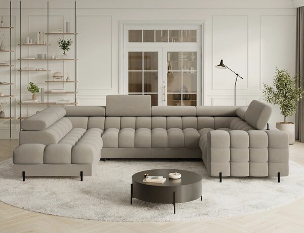Designová sedací souprava do U KALANI - béžová, levé provedení
