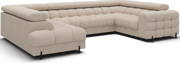 Designová sedací souprava do U KALANI - světle béžová, levé provedení