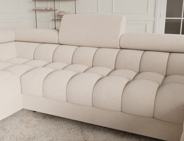 Designová sedací souprava do U KALANI - světle béžová, levé provedení