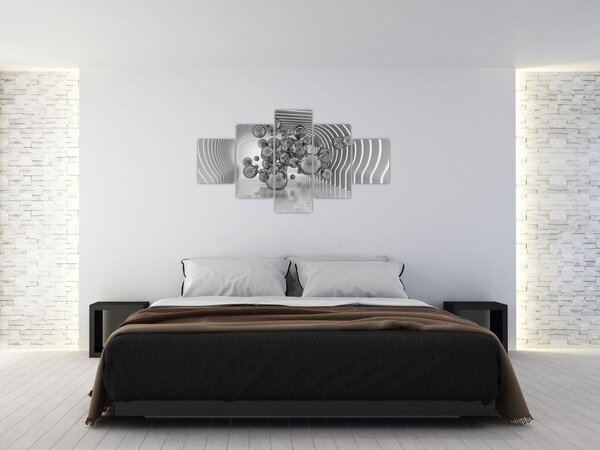 Obraz - Černobílé bubliny (125x70 cm)