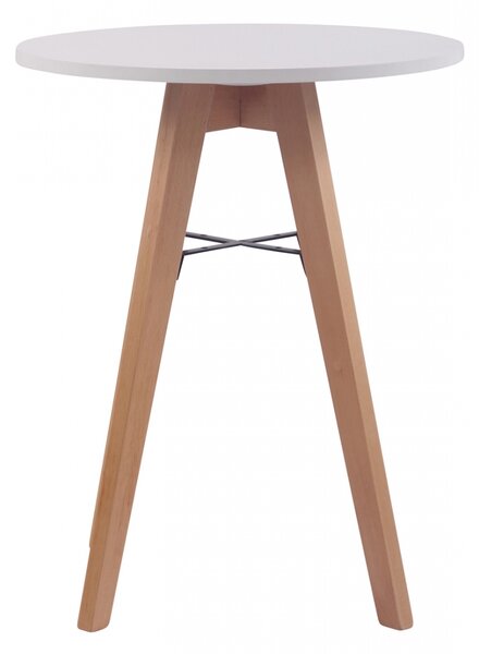 Jídelní stůl kulatý Viktor 60, nohy natura - v75 x Ø60 cm - Bílá