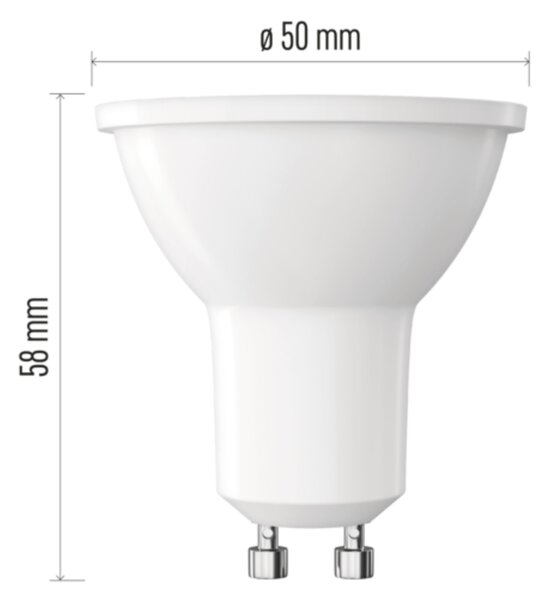 LED žárovka ZQ8E12 GU10, 3W, teplá bílá