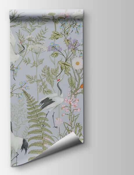 Fototapeta Tapeta s ptáky a květinami, Přírodní fototapety, Populární fototapety, w00380v1 - Tapeko.co.cz