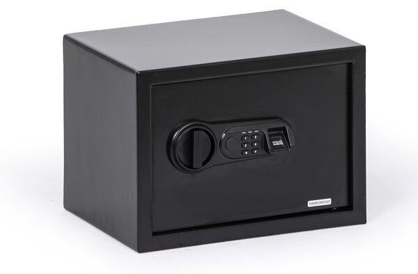 Nábytkový sejf s elektronickým zámkem a čtečkou otisků prstů, 250 x 350 x 250 mm