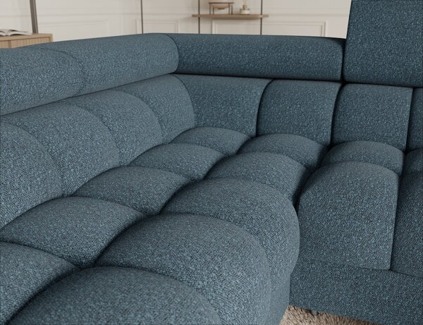 Designová sedací souprava do U KALANI - modrá, levé provedení