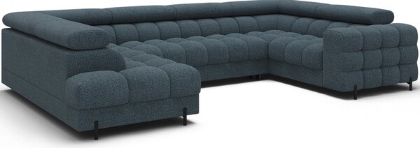 Designová sedací souprava do U KALANI - modrá, levé provedení