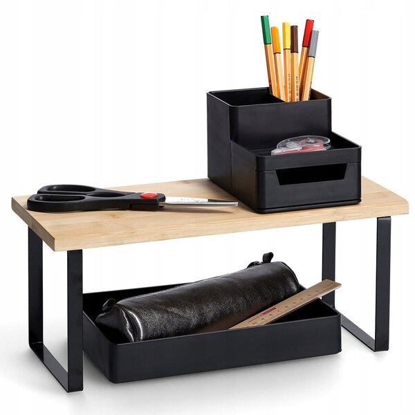 KUCHYŇSKÁ POLICE stojící ČERNÁ loft 36cm ZELLER
