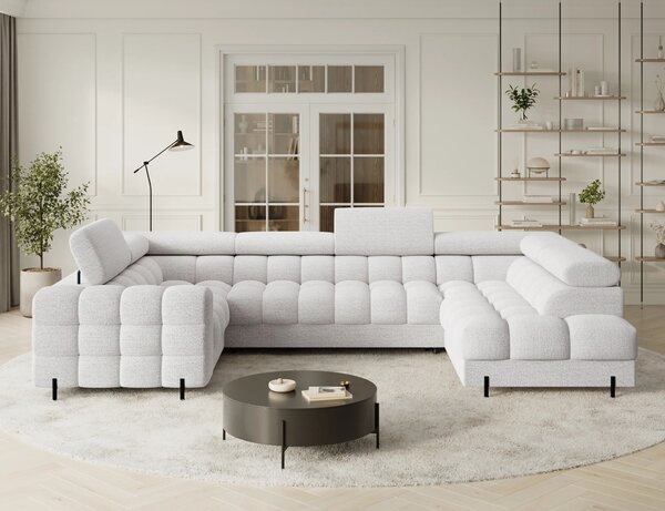 Designová sedací souprava do U KALANI - bílá, pravé provedení