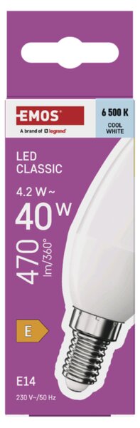 LED žárovka ZQ3E24 E14, 4,2W, studená bílá