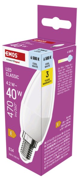 LED žárovka ZQ3E24 E14, 4,2W, studená bílá