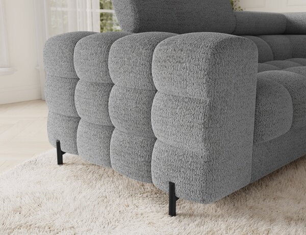 Designová sedací souprava do U KALANI - světle šedá, pravé provedení