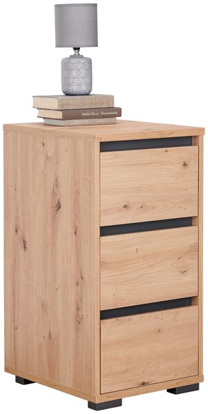 NOČNÍ STOLEK, antracitová, barvy dubu, 40/79/48 cm Carryhome