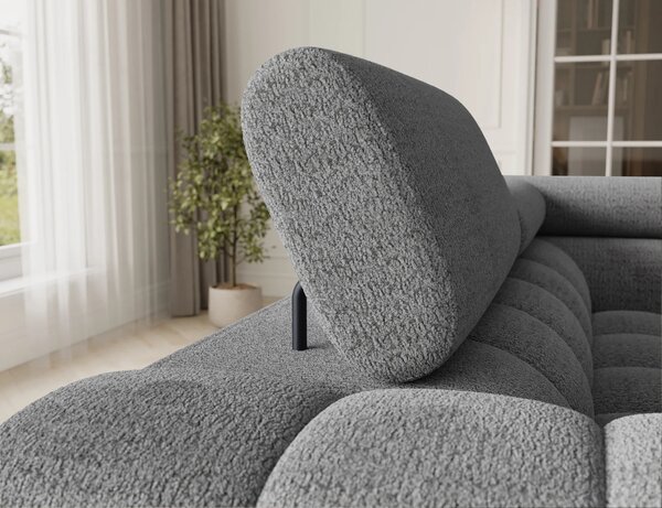 Designová sedací souprava do U KALANI - světle šedá, pravé provedení