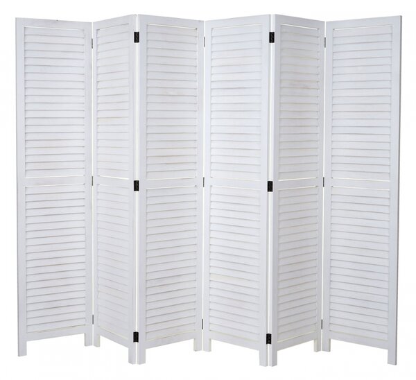 Paraván Shabby vintage C30 - 170 x 243 cm - Bílá