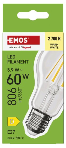 LED žárovka ZF5D42 E27, 5,9W, teplá bílá