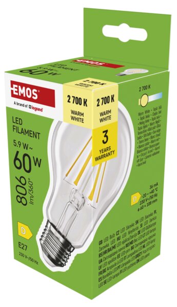LED žárovka ZF5D42 E27, 5,9W, teplá bílá