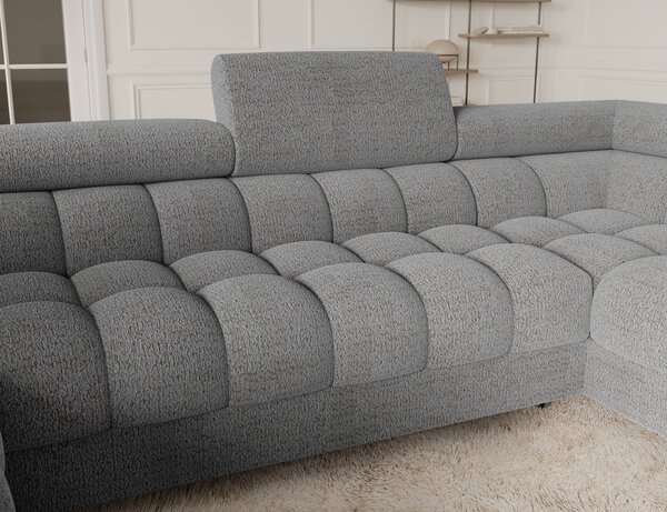 Designová sedací souprava do U KALANI - světle šedá, pravé provedení