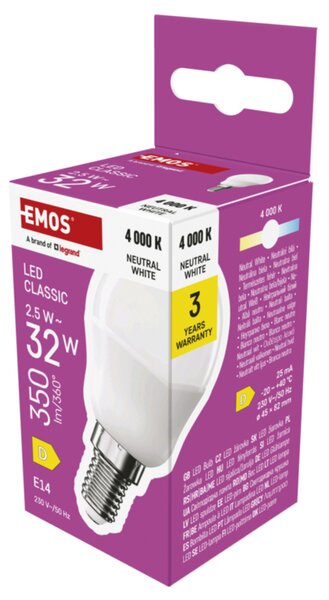 LED žárovka ZQ1D13 E14, 2,5W, neutrální bílá